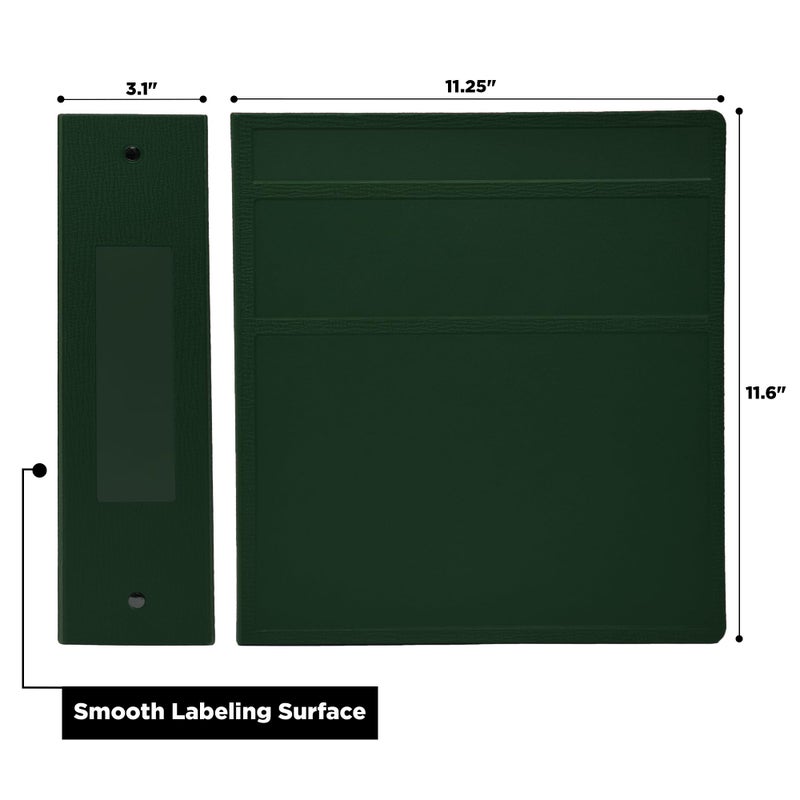 Carstens 3-Inch Heavy Duty 3-Ring Binder - Side Opening, Forest Green, Durable Plastic, Precision No-Gap Rings, Waterproof Cover, No Pockets, Holds 400 US Letter Sheets, BPA-Free Made in USA (1738-3R) - Image 2
